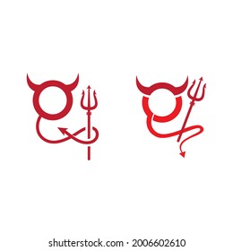 Devil horn Vector icon design illustration Template