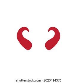 Devil horn Vector icon design illustration Template