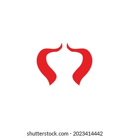 Devil horn Vector icon design illustration Template