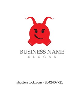 Devil horn Vector icon design illustration logo Template