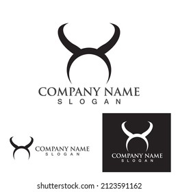 Devil horn Vector icon design illustration logo Template