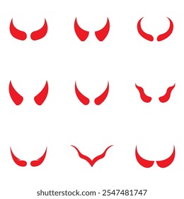 Teufelshorn Vektor Symbol Design Illustration Template