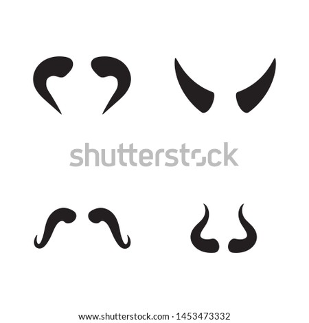Devil horn Vector icon design illustration Template