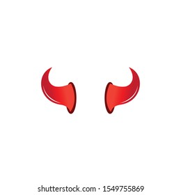 Devil horn vector icon logo design illustration template