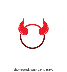 Devil horn vector icon logo design illustration template