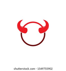Devil horn vector icon logo design illustration template