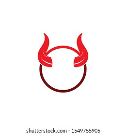 Devil horn vector icon logo design illustration template