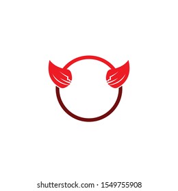 Devil horn vector icon logo design illustration template