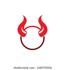 Devil horn vector icon logo design illustration template