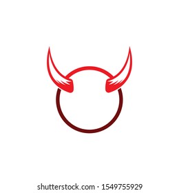 Devil horn vector icon logo design illustration template