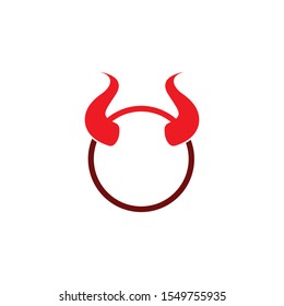 Devil horn vector icon logo design illustration template