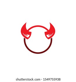 Devil horn vector icon logo design illustration template