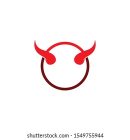 Devil horn vector icon logo design illustration template