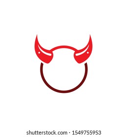 Devil horn vector icon logo design illustration template