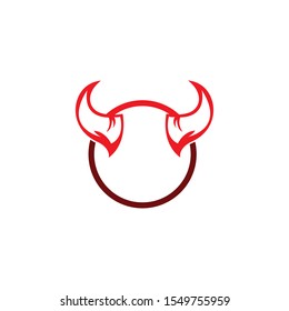 Devil horn vector icon logo design illustration template