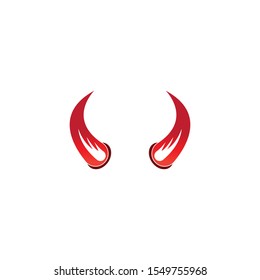Devil horn vector icon logo design illustration template