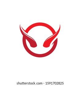 Devil horn vector icon logo design illustration template