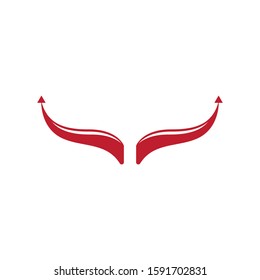 Devil horn vector icon logo design illustration template