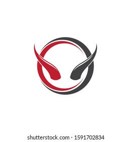 Devil horn vector icon logo design illustration template