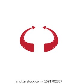 Devil horn vector icon logo design illustration template
