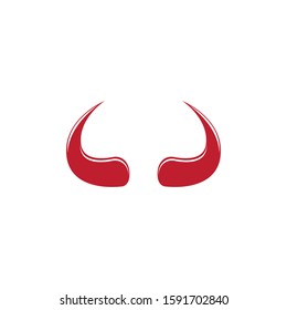 Devil horn vector icon logo design illustration template