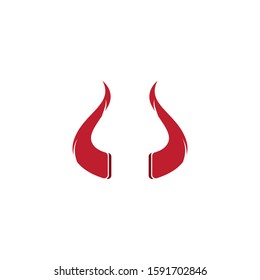 Devil horn vector icon logo design illustration template