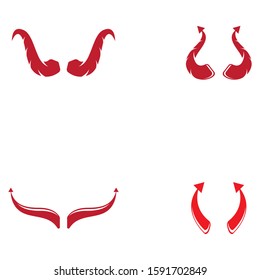 Devil horn vector icon logo design illustration template