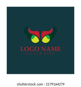 Devil horn vector icon logo design illustration template