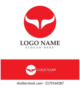 Devil horn vector icon logo design illustration template