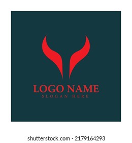 Devil horn vector icon logo design illustration template