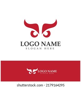 Devil horn vector icon logo design illustration template