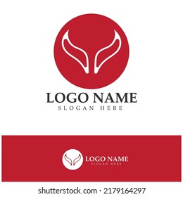 Devil horn vector icon logo design illustration template