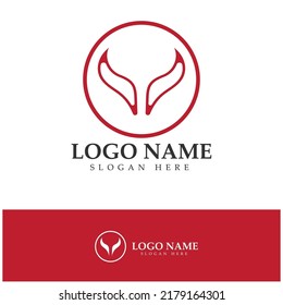Devil horn vector icon logo design illustration template