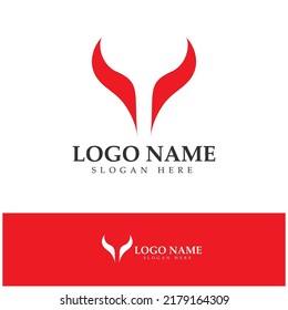 Devil horn vector icon logo design illustration template