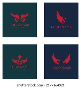 Devil horn vector icon logo design illustration template