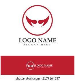 Devil horn vector icon logo design illustration template