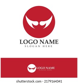 Devil horn vector icon logo design illustration template