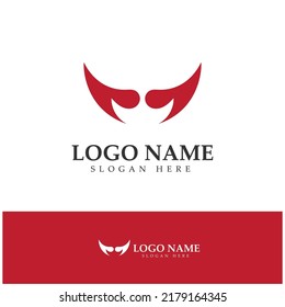 Devil horn vector icon logo design illustration template