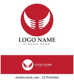 Devil horn vector icon logo design illustration template