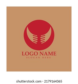 Devil horn vector icon logo design illustration template