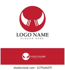 Devil horn vector icon logo design illustration template