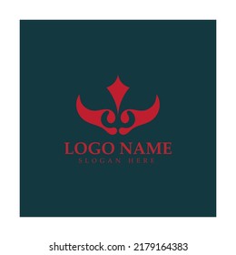 Devil horn vector icon logo design illustration template