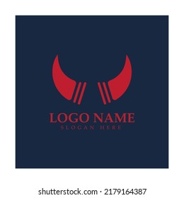 Devil horn vector icon logo design illustration template