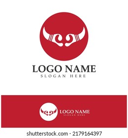 Devil horn vector icon logo design illustration template