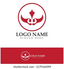 Devil horn vector icon logo design illustration template