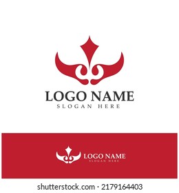 Devil horn vector icon logo design illustration template