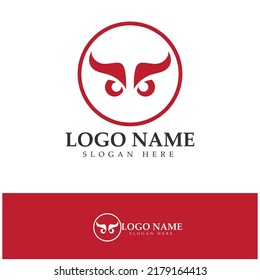 Devil horn vector icon logo design illustration template