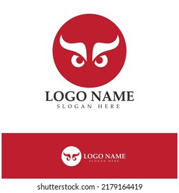 Devil horn vector icon logo design illustration template