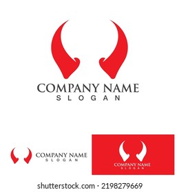 Devil horn vector icon logo design illustration template