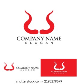 Devil horn vector icon logo design illustration template